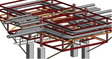 Монтаж трубопроводов в несколько ярусов